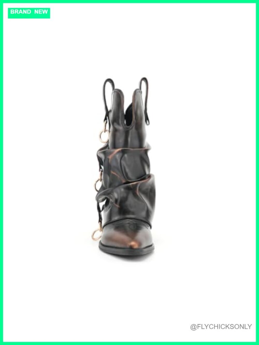 Mid Calf Cowboy Boots Pointed Toe Western Cowgirl Boots Slouchy Pull On Fashion - Picture 2 of 6